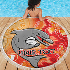 Personalised Dolphins NAIDOC Week 2024 Beach Blanket Aboriginal Fire Burning Sparks