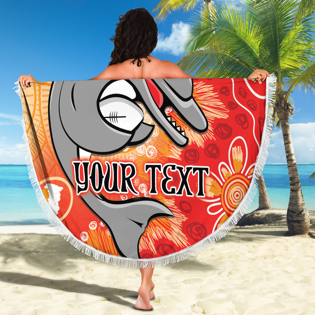 Personalised Dolphins NAIDOC Week 2024 Beach Blanket Aboriginal Fire Burning Sparks