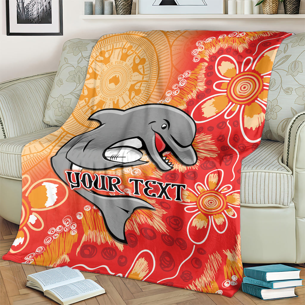 Personalised Dolphins NAIDOC Week 2024 Blanket Aboriginal Fire Burning Sparks