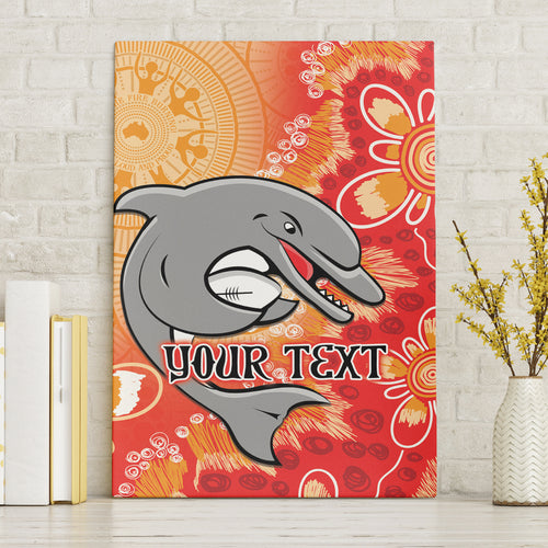 Personalised Dolphins NAIDOC Week 2024 Canvas Wall Art Aboriginal Fire Burning Sparks