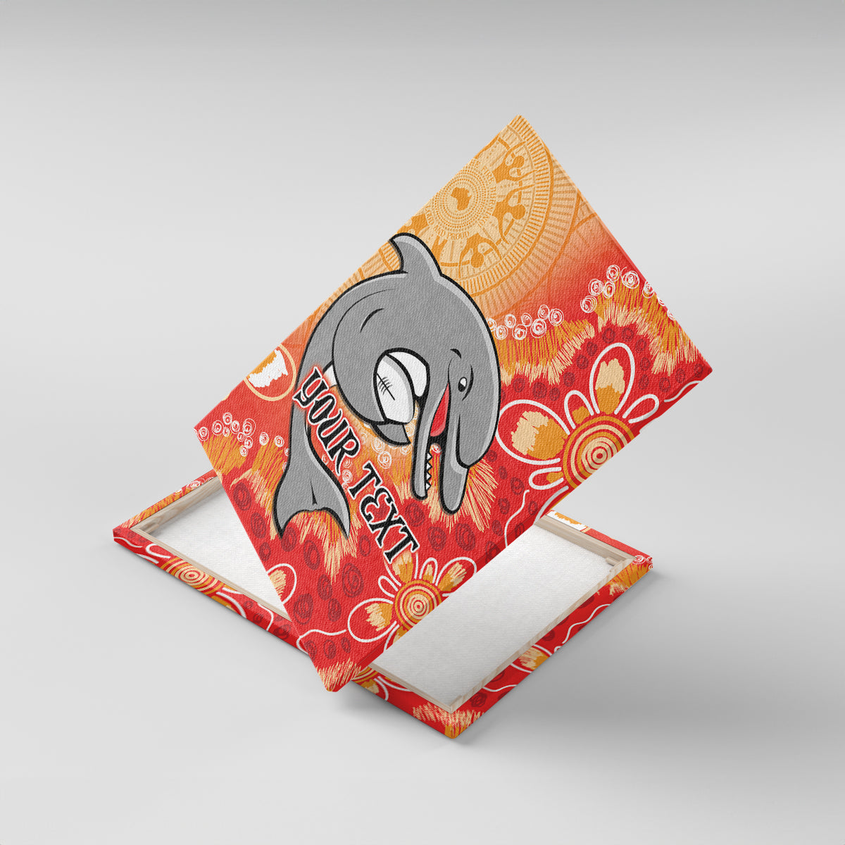Personalised Dolphins NAIDOC Week 2024 Canvas Wall Art Aboriginal Fire Burning Sparks