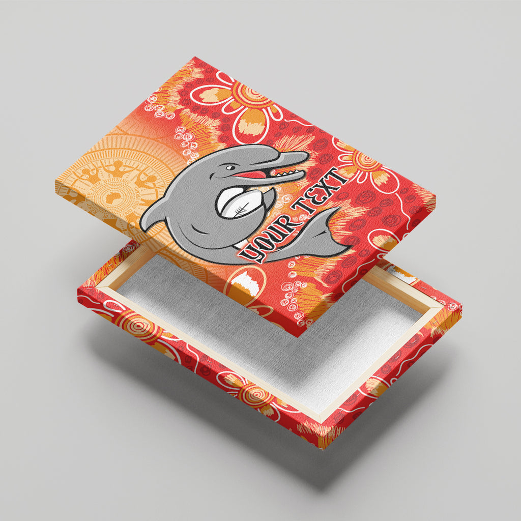 Personalised Dolphins NAIDOC Week 2024 Canvas Wall Art Aboriginal Fire Burning Sparks