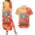 Personalised Dolphins NAIDOC Week 2024 Couples Matching Summer Maxi Dress and Hawaiian Shirt Aboriginal Fire Burning Sparks
