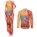 Personalised Dolphins NAIDOC Week 2024 Couples Matching Tank Maxi Dress and Long Sleeve Button Shirt Aboriginal Fire Burning Sparks