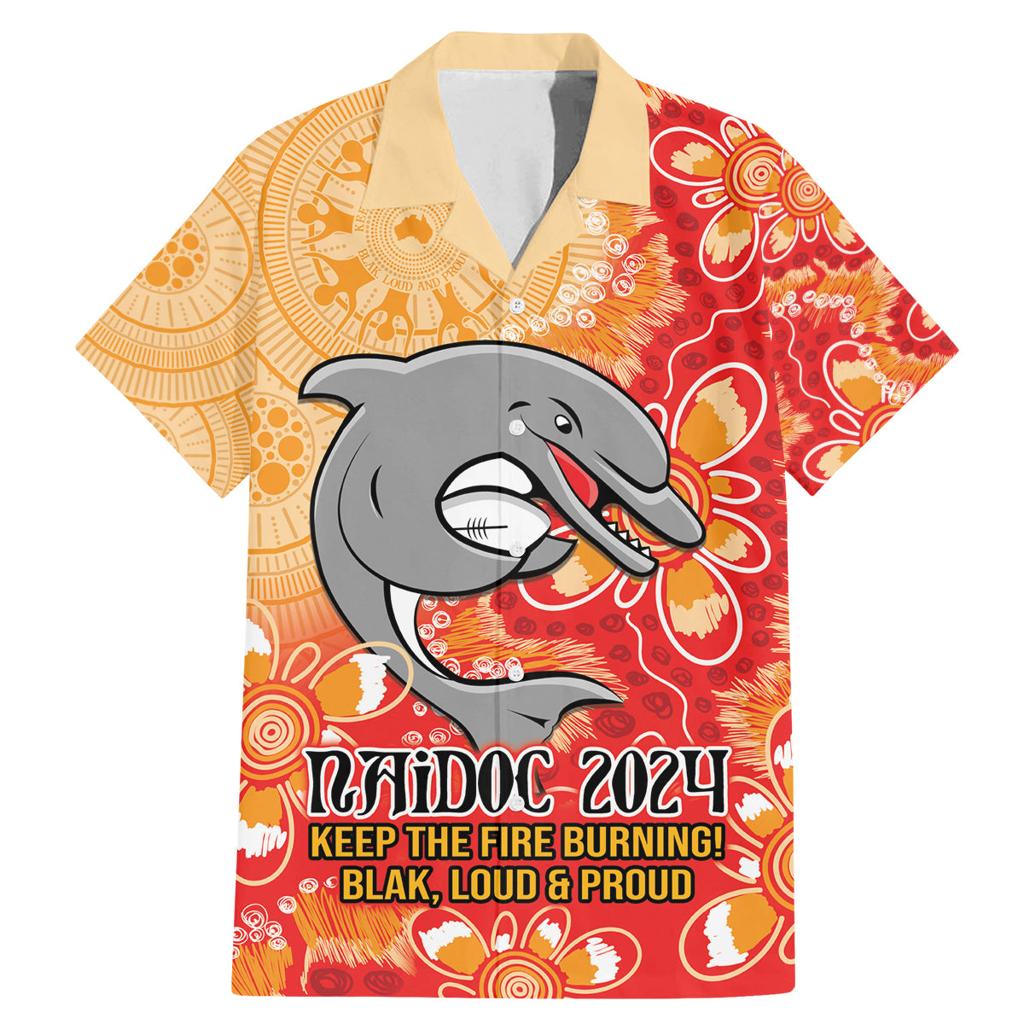 Personalised Dolphins NAIDOC Week 2024 Family Matching Mermaid Dress and Hawaiian Shirt Aboriginal Fire Burning Sparks