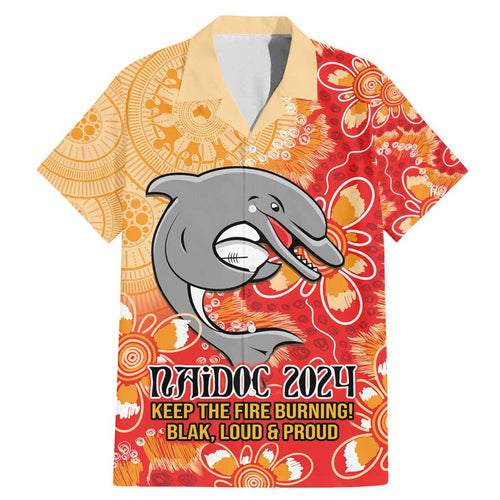Personalised Dolphins NAIDOC Week 2024 Family Matching Mermaid Dress and Hawaiian Shirt Aboriginal Fire Burning Sparks