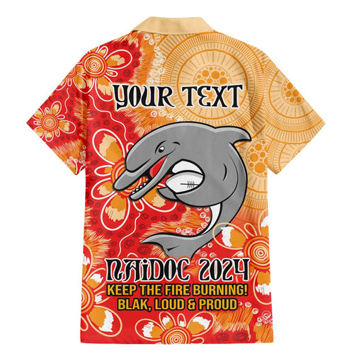 Personalised Dolphins NAIDOC Week 2024 Family Matching Mermaid Dress and Hawaiian Shirt Aboriginal Fire Burning Sparks