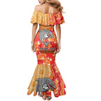 Personalised Dolphins NAIDOC Week 2024 Family Matching Mermaid Dress and Hawaiian Shirt Aboriginal Fire Burning Sparks