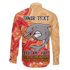 Personalised Dolphins NAIDOC Week 2024 Family Matching Puletasi and Hawaiian Shirt Aboriginal Fire Burning Sparks