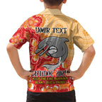 Personalised Dolphins NAIDOC Week 2024 Family Matching Short Sleeve Bodycon Dress and Hawaiian Shirt Aboriginal Fire Burning Sparks