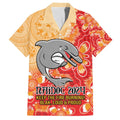 Personalised Dolphins NAIDOC Week 2024 Family Matching Short Sleeve Bodycon Dress and Hawaiian Shirt Aboriginal Fire Burning Sparks