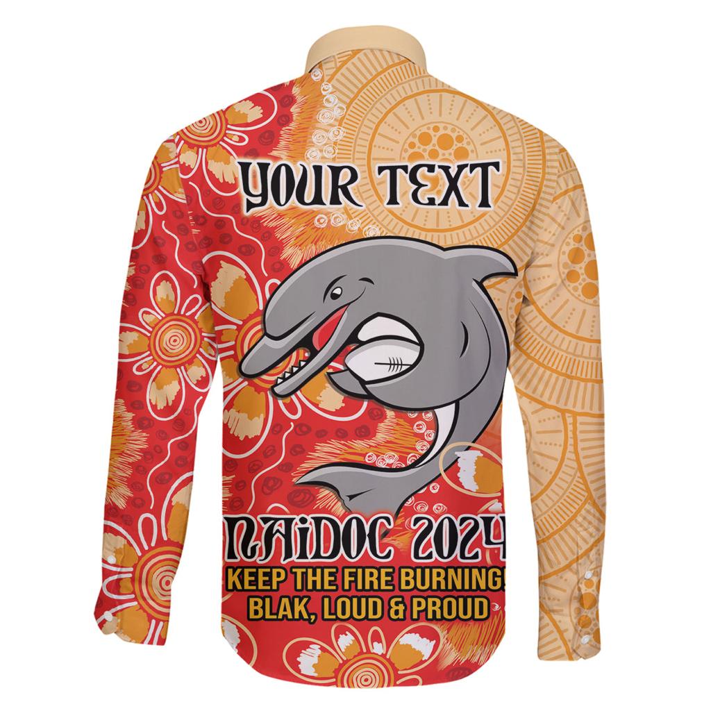 Personalised Dolphins NAIDOC Week 2024 Family Matching Tank Maxi Dress and Hawaiian Shirt Aboriginal Fire Burning Sparks