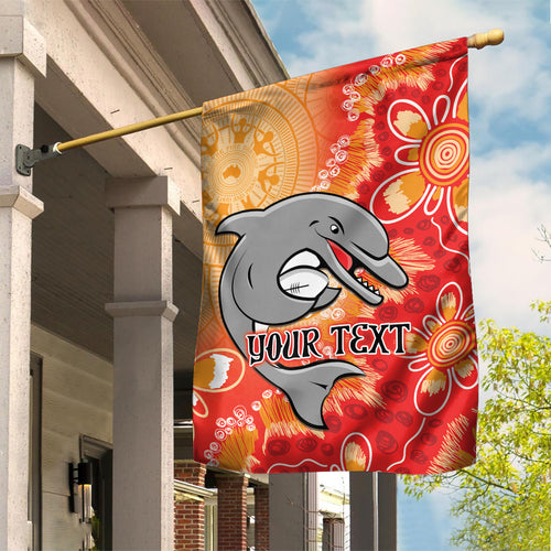 Personalised Dolphins NAIDOC Week 2024 Garden Flag Aboriginal Fire Burning Sparks