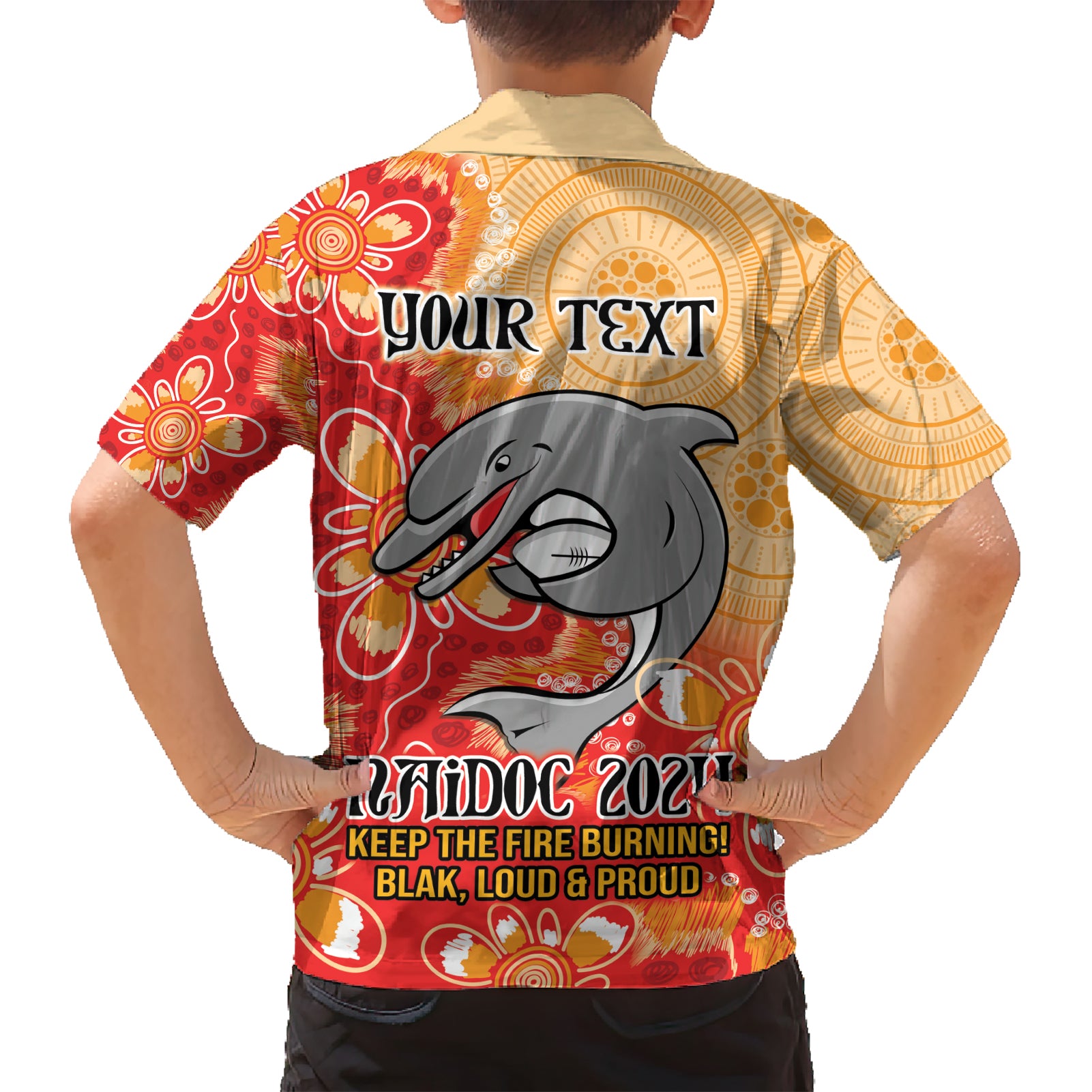 Personalised Dolphins NAIDOC Week 2024 Hawaiian Shirt Aboriginal Fire Burning Sparks