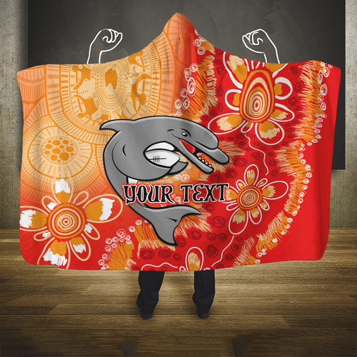 Personalised Dolphins NAIDOC Week 2024 Hooded Blanket Aboriginal Fire Burning Sparks