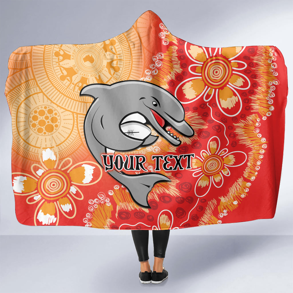 Personalised Dolphins NAIDOC Week 2024 Hooded Blanket Aboriginal Fire Burning Sparks