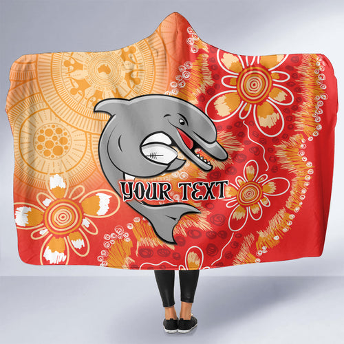 Personalised Dolphins NAIDOC Week 2024 Hooded Blanket Aboriginal Fire Burning Sparks