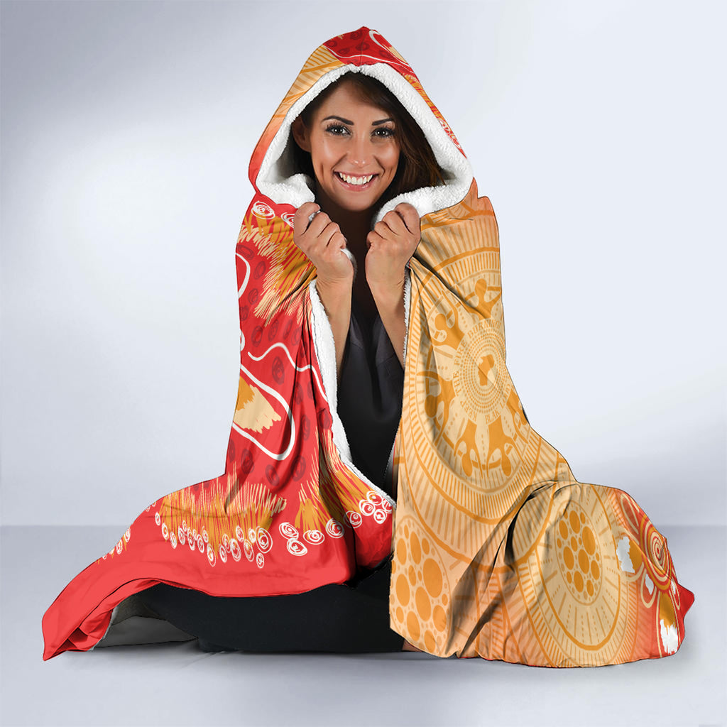 Personalised Dolphins NAIDOC Week 2024 Hooded Blanket Aboriginal Fire Burning Sparks