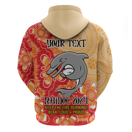 Personalised Dolphins NAIDOC Week 2024 Hoodie Aboriginal Fire Burning Sparks