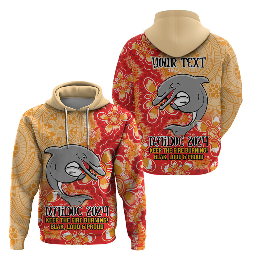Personalised Dolphins NAIDOC Week 2024 Hoodie Aboriginal Fire Burning Sparks