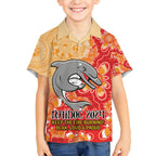 Personalised Dolphins NAIDOC Week 2024 Kid Hawaiian Shirt Aboriginal Fire Burning Sparks