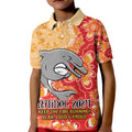 Personalised Dolphins NAIDOC Week 2024 Kid Polo Shirt Aboriginal Fire Burning Sparks