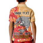 Personalised Dolphins NAIDOC Week 2024 Kid Polo Shirt Aboriginal Fire Burning Sparks