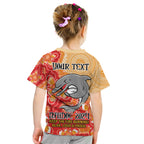 Personalised Dolphins NAIDOC Week 2024 Kid T Shirt Aboriginal Fire Burning Sparks