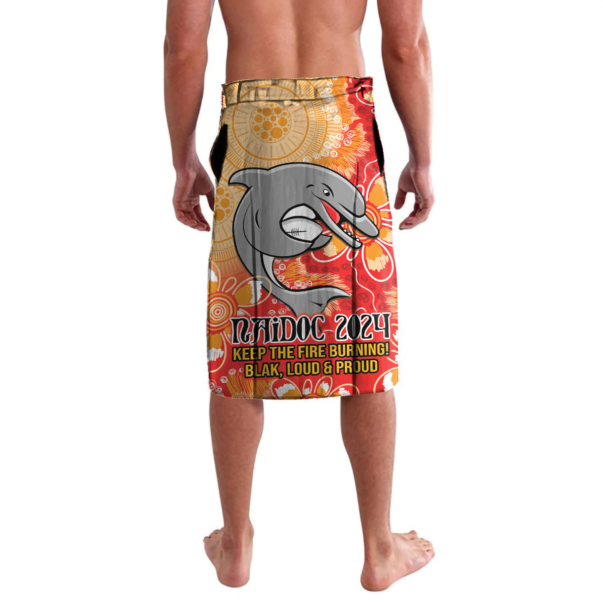 Personalised Dolphins NAIDOC Week 2024 Lavalava Aboriginal Fire Burning Sparks