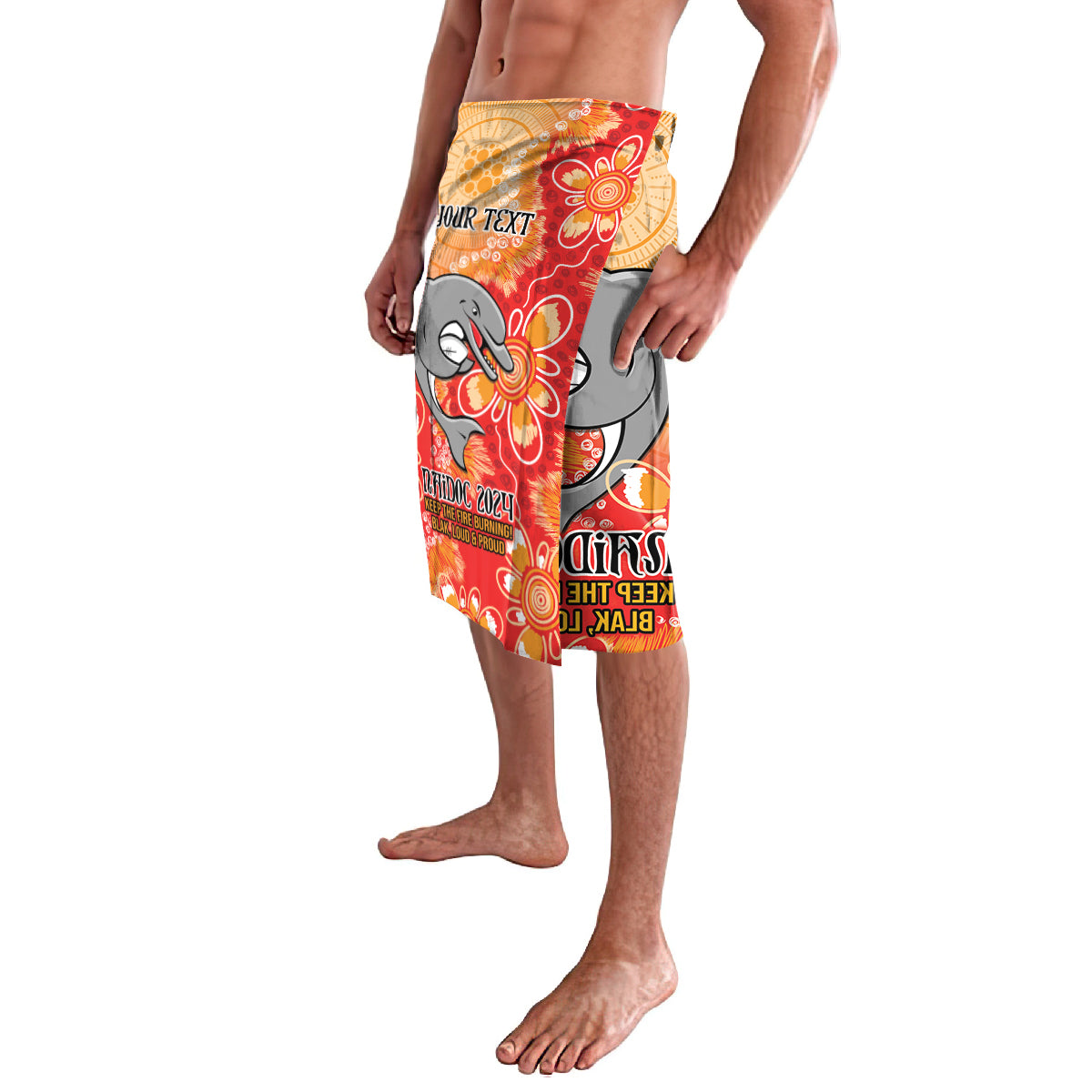 Personalised Dolphins NAIDOC Week 2024 Lavalava Aboriginal Fire Burning Sparks