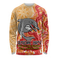 Personalised Dolphins NAIDOC Week 2024 Long Sleeve Shirt Aboriginal Fire Burning Sparks