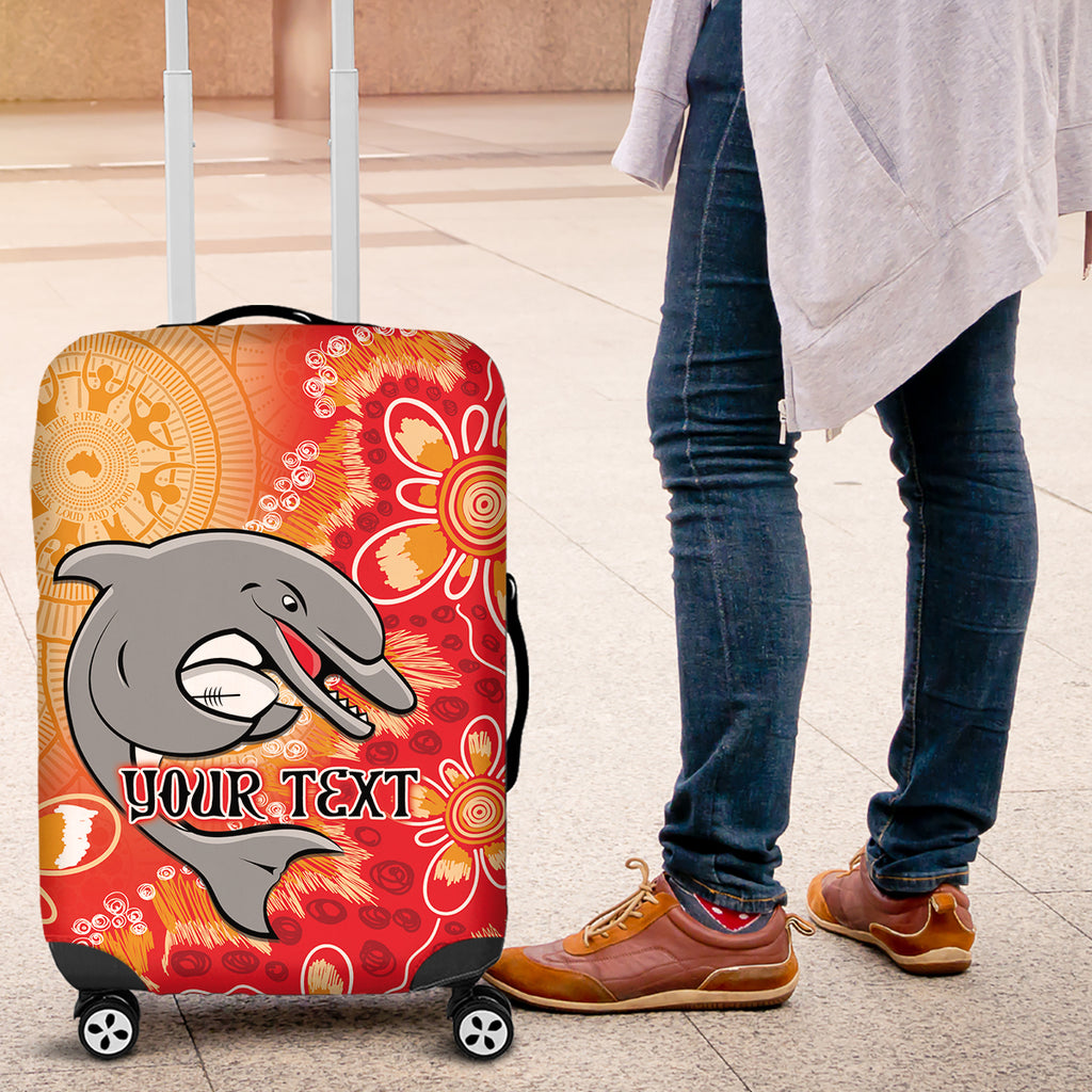 Personalised Dolphins NAIDOC Week 2024 Luggage Cover Aboriginal Fire Burning Sparks