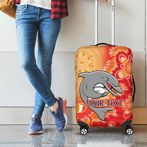 Personalised Dolphins NAIDOC Week 2024 Luggage Cover Aboriginal Fire Burning Sparks