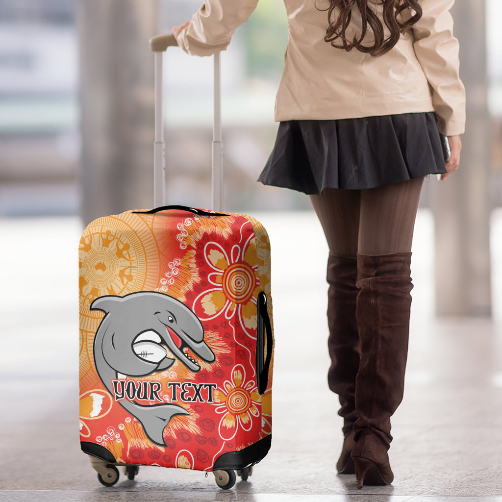 Personalised Dolphins NAIDOC Week 2024 Luggage Cover Aboriginal Fire Burning Sparks