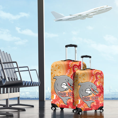 Personalised Dolphins NAIDOC Week 2024 Luggage Cover Aboriginal Fire Burning Sparks