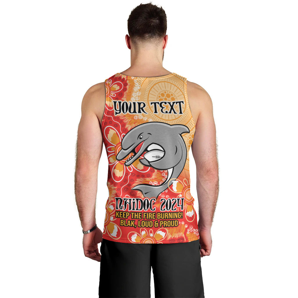 Personalised Dolphins NAIDOC Week 2024 Men Tank Top Aboriginal Fire Burning Sparks