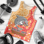 Personalised Dolphins NAIDOC Week 2024 Men Tank Top Aboriginal Fire Burning Sparks