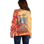 Personalised Dolphins NAIDOC Week 2024 Off Shoulder Sweater Aboriginal Fire Burning Sparks