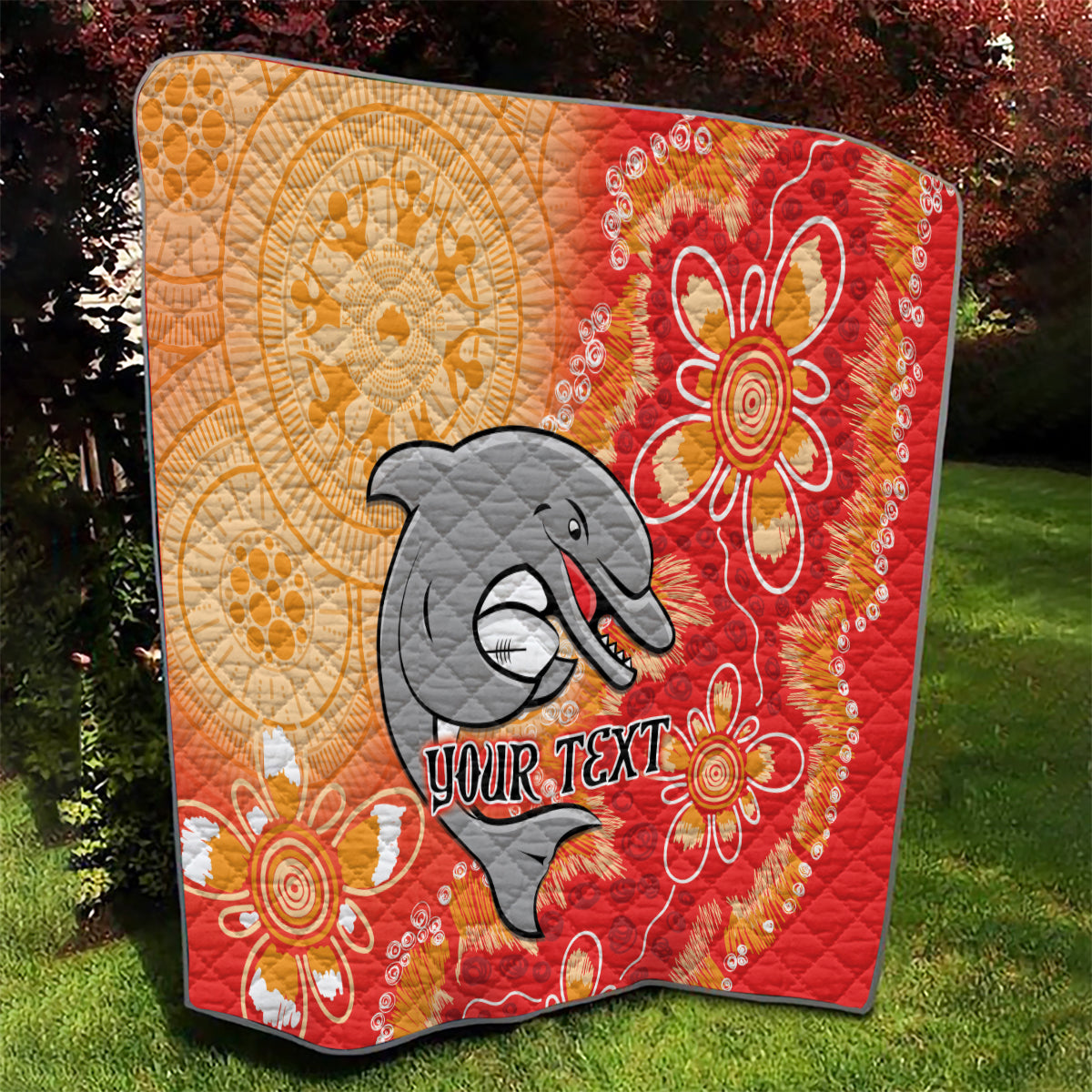 Personalised Dolphins NAIDOC Week 2024 Quilt Aboriginal Fire Burning Sparks