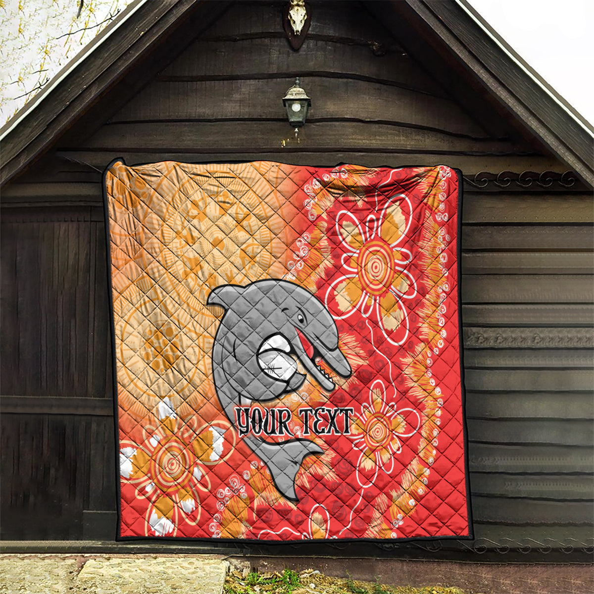 Personalised Dolphins NAIDOC Week 2024 Quilt Aboriginal Fire Burning Sparks