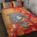 Personalised Dolphins NAIDOC Week 2024 Quilt Bed Set Aboriginal Fire Burning Sparks