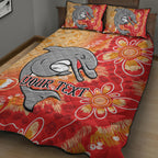 Personalised Dolphins NAIDOC Week 2024 Quilt Bed Set Aboriginal Fire Burning Sparks