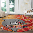 Personalised Dolphins NAIDOC Week 2024 Round Carpet Aboriginal Fire Burning Sparks