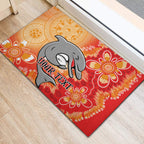 Personalised Dolphins NAIDOC Week 2024 Rubber Doormat Aboriginal Fire Burning Sparks