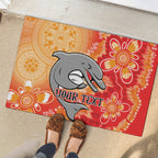 Personalised Dolphins NAIDOC Week 2024 Rubber Doormat Aboriginal Fire Burning Sparks