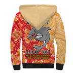 Personalised Dolphins NAIDOC Week 2024 Sherpa Hoodie Aboriginal Fire Burning Sparks