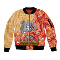Personalised Dolphins NAIDOC Week 2024 Sleeve Zip Bomber Jacket Aboriginal Fire Burning Sparks