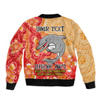 Personalised Dolphins NAIDOC Week 2024 Sleeve Zip Bomber Jacket Aboriginal Fire Burning Sparks