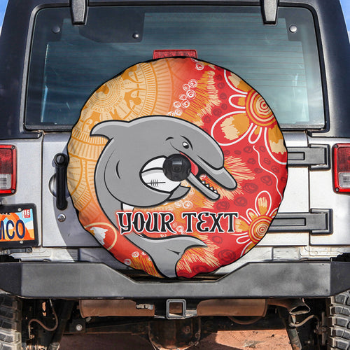 Personalised Dolphins NAIDOC Week 2024 Spare Tire Cover Aboriginal Fire Burning Sparks