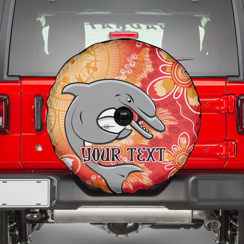 Personalised Dolphins NAIDOC Week 2024 Spare Tire Cover Aboriginal Fire Burning Sparks
